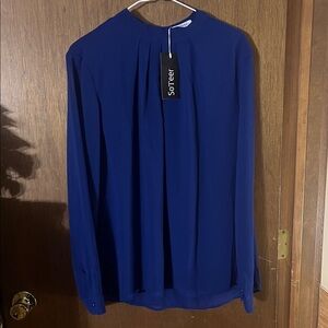 SoTeer Royal Blue Long Sleeve Blouse Women’s Size L